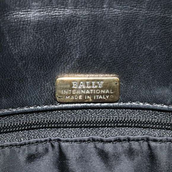 BALLY Shoulder Bag Leather Black Gold Auth bs29341