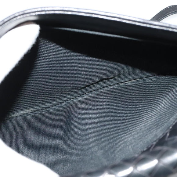 BALLY Shoulder Bag Leather Black Gold Auth bs29341