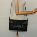 BALLY Shoulder Bag Leather Black Gold Auth bs29341-22