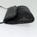 BALLY Shoulder Bag Leather Black Gold Auth bs29341-3