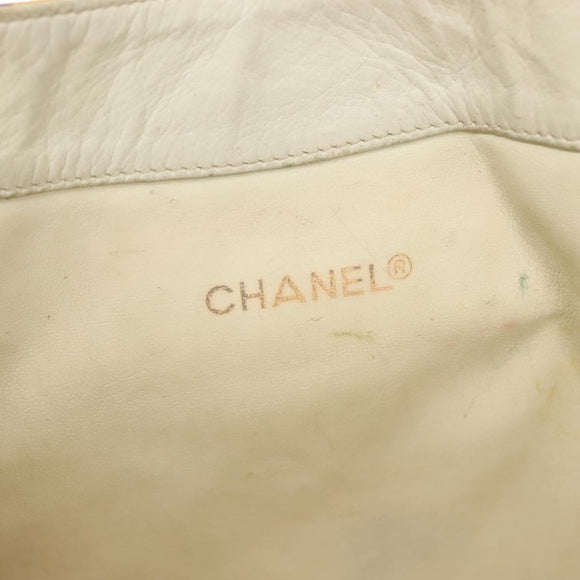 CHANEL Tote Bag Canvas Yellow Gold CC Auth bs29342