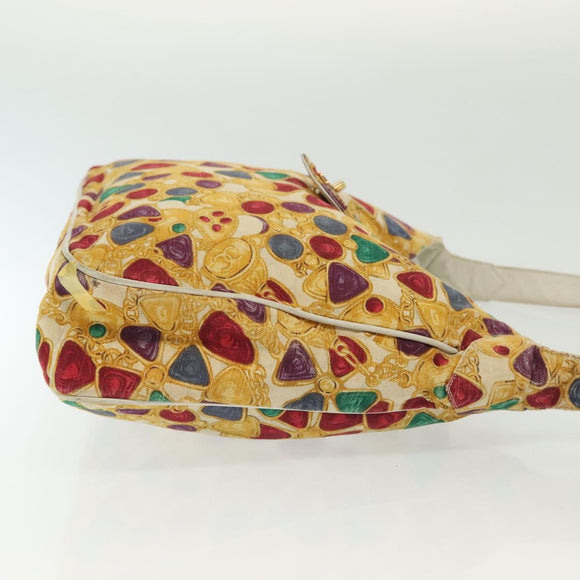 CHANEL Tote Bag Canvas Yellow Gold CC Auth bs29342