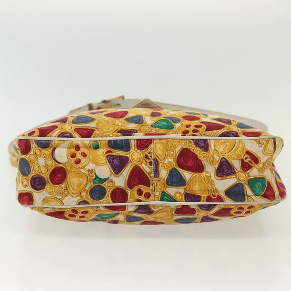 CHANEL Tote Bag Canvas Yellow Gold CC Auth bs29342