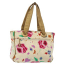 CHANEL Tote Bag Canvas White Gold CC Auth bs29343-1