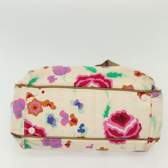 CHANEL Tote Bag Canvas White Gold CC Auth bs29343