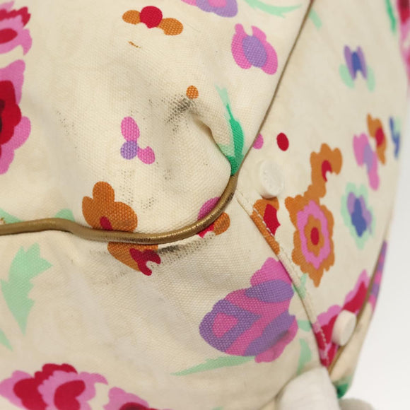 CHANEL Tote Bag Canvas White Gold CC Auth bs29343