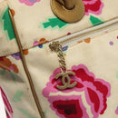 CHANEL Tote Bag Canvas White Gold CC Auth bs29343-17