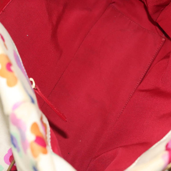 CHANEL Tote Bag Canvas White Gold CC Auth bs29343