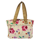 CHANEL Tote Bag Canvas White Gold CC Auth bs29343-13