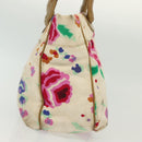 CHANEL Tote Bag Canvas White Gold CC Auth bs29343-4