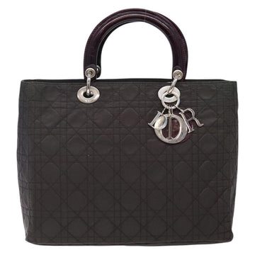 Christian Dior Canage Hand Bag Nylon Khaki Purple Silver Auth bs29344 - 0