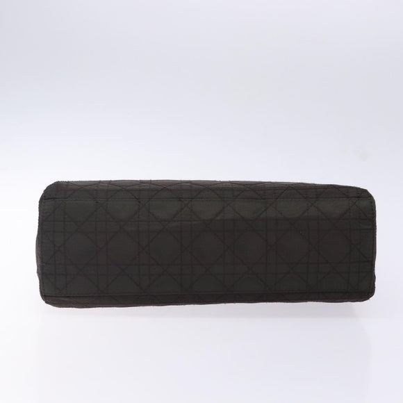 Christian Dior Canage Hand Bag Nylon Khaki Purple Silver Auth bs29344