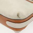 CELINE Shoulder Bag Leather White Silver Auth bs29347-14