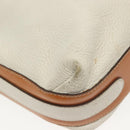 CELINE Shoulder Bag Leather White Silver Auth bs29347-15