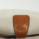 CELINE Shoulder Bag Leather White Silver Auth bs29347-17