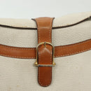 CELINE Shoulder Bag Leather White Silver Auth bs29347-10