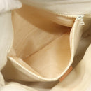 CELINE Shoulder Bag Leather White Silver Auth bs29347-21