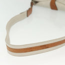 CELINE Shoulder Bag Leather White Silver Auth bs29347-7