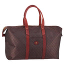 BALENCIAGA Boston Bag Canvas Red Gold Auth bs29348-1