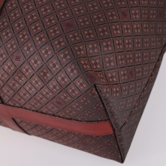 BALENCIAGA Boston Bag Canvas Red Gold Auth bs29348