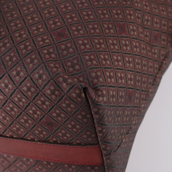 BALENCIAGA Boston Bag Canvas Red Gold Auth bs29348