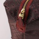 BALENCIAGA Boston Bag Canvas Red Gold Auth bs29348-16