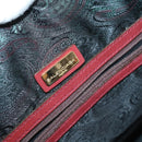 BALENCIAGA Boston Bag Canvas Red Gold Auth bs29348-17