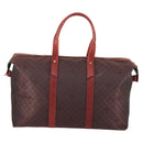 BALENCIAGA Boston Bag Canvas Red Gold Auth bs29348-3