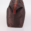 BALENCIAGA Boston Bag Canvas Red Gold Auth bs29348-4