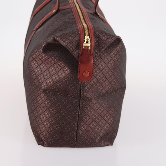 BALENCIAGA Boston Bag Canvas Red Gold Auth bs29348