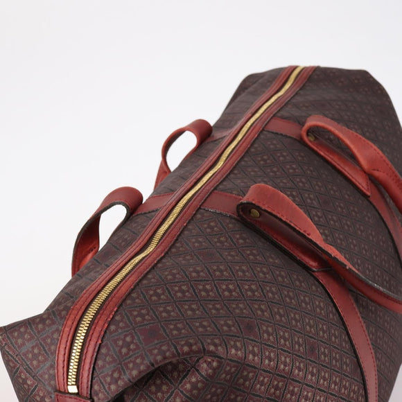 BALENCIAGA Boston Bag Canvas Red Gold Auth bs29348