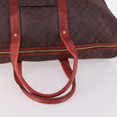 BALENCIAGA Boston Bag Canvas Red Gold Auth bs29348-7