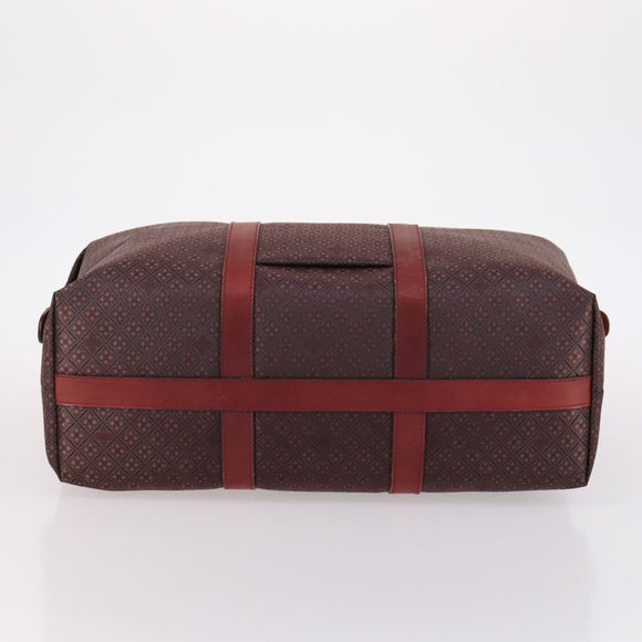 BALENCIAGA Boston Bag Canvas Red Gold Auth bs29348