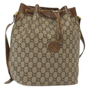 GUCCI GG Plus Supreme Shoulder Bag PVC Leather Beige Gold Auth bs29350-1