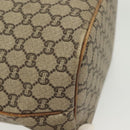 GUCCI GG Plus Supreme Shoulder Bag PVC Leather Beige Gold Auth bs29350-16
