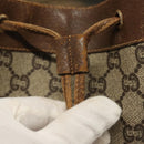 GUCCI GG Plus Supreme Shoulder Bag PVC Leather Beige Gold Auth bs29350-10