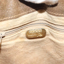 GUCCI GG Plus Supreme Shoulder Bag PVC Leather Beige Gold Auth bs29350-19