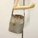 GUCCI GG Plus Supreme Shoulder Bag PVC Leather Beige Gold Auth bs29350-22