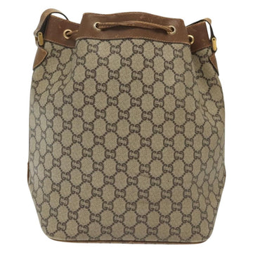 GUCCI GG Plus Supreme Shoulder Bag PVC Leather Beige Gold Auth bs29350 - 0