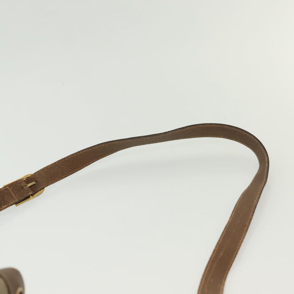 GUCCI GG Plus Supreme Shoulder Bag PVC Leather Beige Gold Auth bs29350