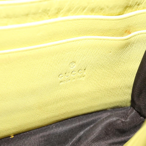 GUCCI Shoulder Wallet Leather Yellow Gold 369664 Auth bs29351