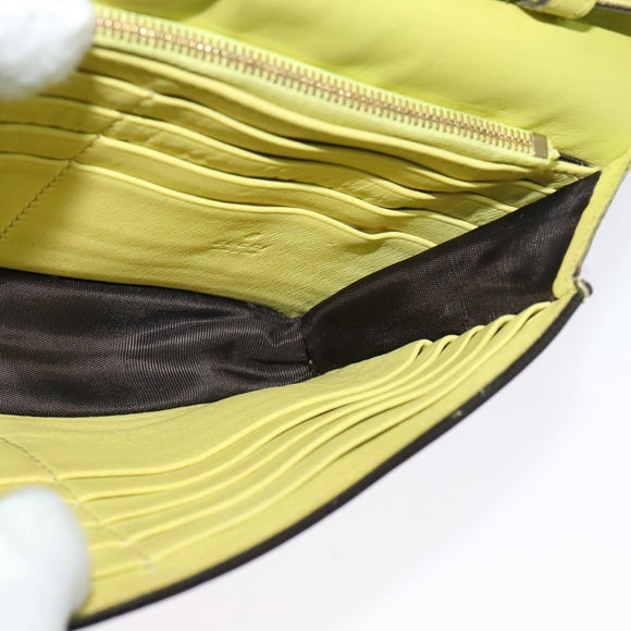 GUCCI Shoulder Wallet Leather Yellow Gold 369664 Auth bs29351