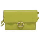 GUCCI Shoulder Wallet Leather Yellow Gold 369664 Auth bs29351-13