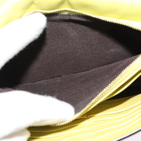 GUCCI Shoulder Wallet Leather Yellow Gold 369664 Auth bs29351