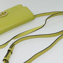 GUCCI Shoulder Wallet Leather Yellow Gold 369664 Auth bs29351-7