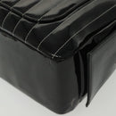 CHANEL Mademoiselle Chain Bag Patent leather Black Silver CC Auth bs29353-11