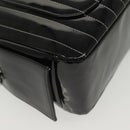 CHANEL Mademoiselle Chain Bag Patent leather Black Silver CC Auth bs29353-12