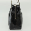 CHANEL Mademoiselle Chain Bag Patent leather Black Silver CC Auth bs29353-4