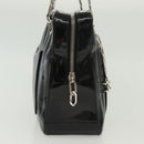 CHANEL Mademoiselle Chain Bag Patent leather Black Silver CC Auth bs29353-5