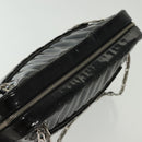 CHANEL Mademoiselle Chain Bag Patent leather Black Silver CC Auth bs29353-6
